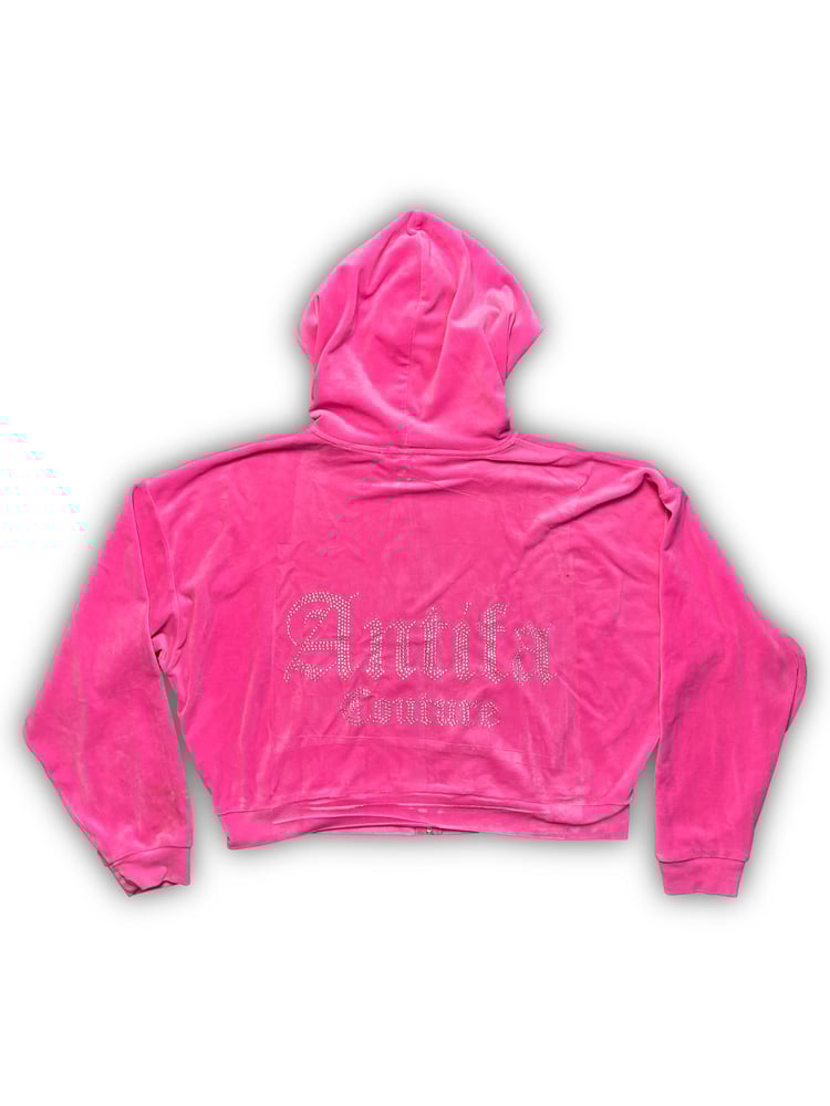Image of Cropped Pink Velours - Antifa Couture (JA12)