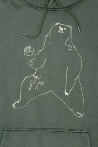 Image 2 of Bear Organic Cotton Drop Shoulder Stone Wash Pullover Hoodie