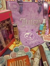 Image 1 of Angelas Custom RESERVED Juicy Couture String of Pearls Tote Makeup Bundle 