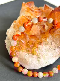 Image 1 of For Fertility: Moonstone, Carnelian, & Red Jasper Bracelet