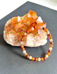Image 2 of For Fertility: Moonstone, Carnelian, & Red Jasper Bracelet