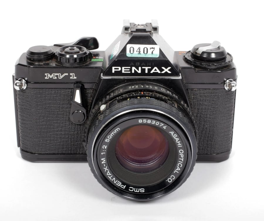 Image of Pentax MV-1 35mm SLR Film Camera with 50mm F2 SMC A lens #0407