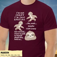Image 6 of Quirky Sloth is Crazy Unisex T-shirt Design