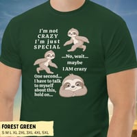 Image 4 of Quirky Sloth is Crazy Unisex T-shirt Design
