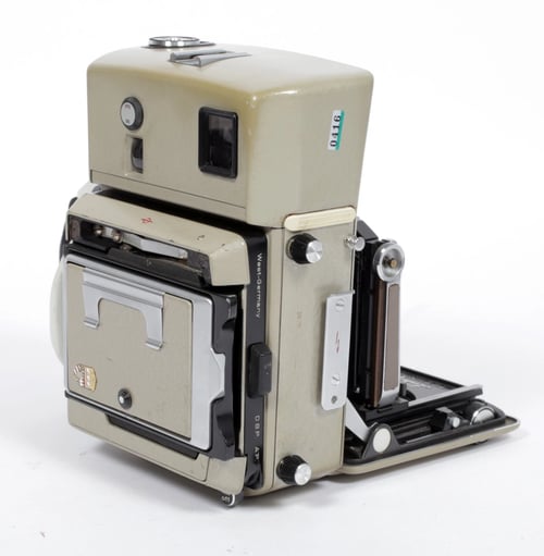 Image of Linhof Technika 70 6X9 camera w/ 2 backs + reflex finder + grip #0416