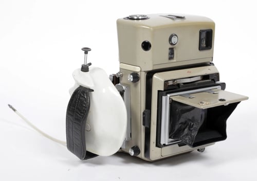 Image of Linhof Technika 70 6X9 camera w/ 2 backs + reflex finder + grip #0416