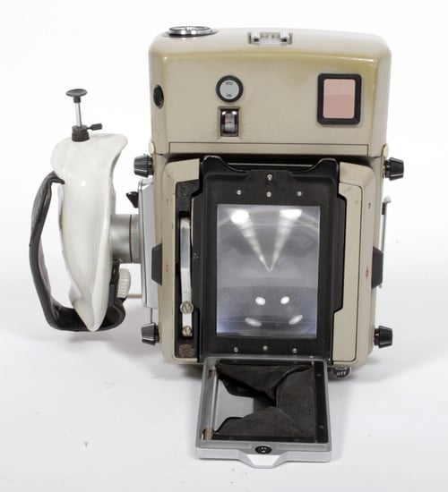 Image of Linhof Technika 70 6X9 camera w/ 2 backs + reflex finder + grip #0416