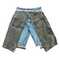 Image 4 of Stacked FUBU Denim Shorts
