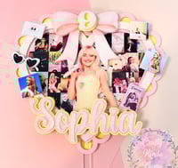 Image 1 of Yellow and Pink -Sabrina Inspired Custom Cake Topper