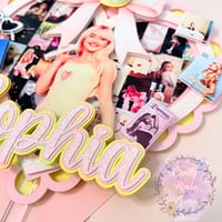 Image 2 of Yellow and Pink -Sabrina Inspired Custom Cake Topper