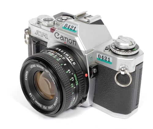 Image of Canon AV-1 35mm SLR Film Camera with 50mm F1.8 lens TESTED #0421