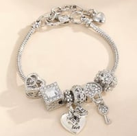 Silver Love Charm Bracelet 