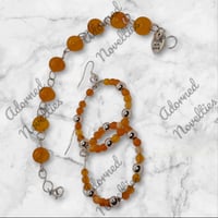 Image 2 of ANA826133 - Multicolor Natural Stone Striped Agate Beads Link Bracelet set