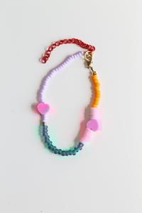 Image 4 of Hearts & Beads colorful bracelet with extender 2