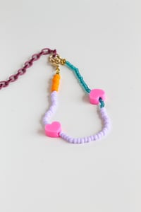 Image 1 of Hearts & Beads colorful bracelet with extender 3