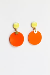 Image 1 of Orange dangly acrylic earrings