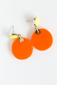 Image 2 of Orange dangly acrylic earrings