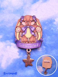 Image 1 of Softhearted Bunny Brooch | Star Charm Plush Rabbit Pin