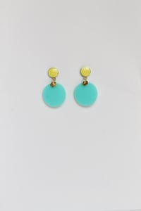 Image 2 of Turquoise dangly acrylic earrings