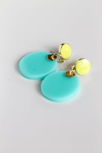 Image 3 of Turquoise dangly acrylic earrings