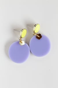 Image 3 of Lavender dangly acrylic earrings