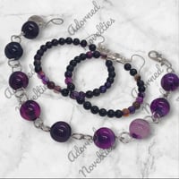 Image 2 of ANA826141 - Purple Striped Agate Bracelet Link Set