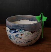 Image 1 of 4 cup Marbled Snack Bowl with Snack Tongs 04202503