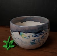 Image 3 of 4 cup Marbled Snack Bowl with Snack Tongs 04202503