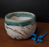 Image 2 of 3 cup Marbled Snack Bowl with Snack Tongs 04202504