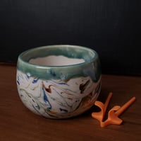 Image 2 of 3 cup Marbled Snack Bowl with Snack Tongs 04202508