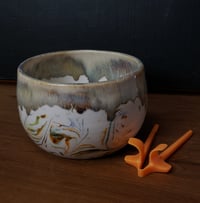 Image 2 of 3 cup Marbled Snack Bowl with Snack Tongs 042025010