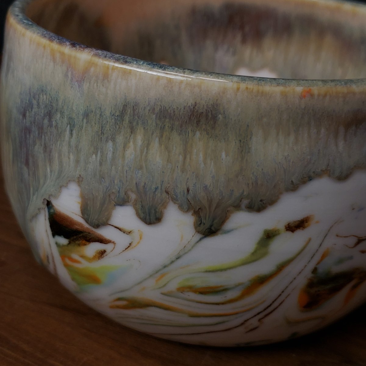 Image of 3 cup Marbled Snack Bowl with Snack Tongs 042025010