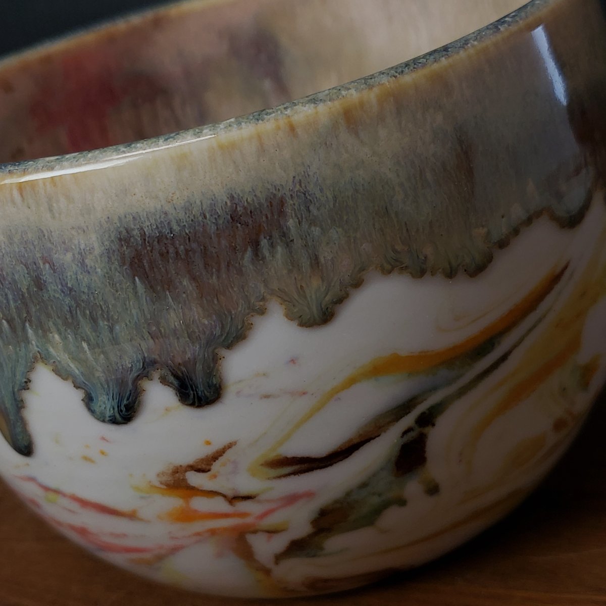 Image of 3 cup Marbled Snack Bowl with Snack Tongs 042025012