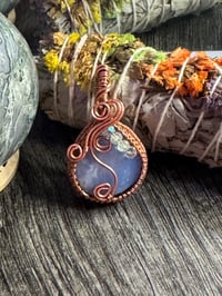 Image 2 of Copper Blue Lace Agate Pendant 