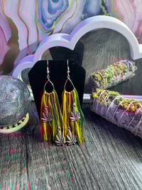 Image 2 of Rasta Leaf Dangle Earrings 