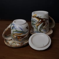 Image 7 of 6 oz. (175 ml) Marbled Tea Steeper with Cup and Saucer 04202504