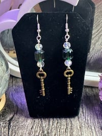 Image 2 of Green Key Earrings 