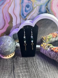 Image 3 of Green Key Earrings 