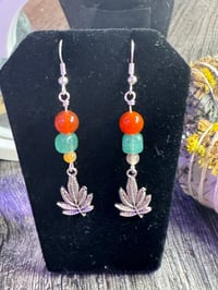 Image 2 of Leaf dangles with Rasta 