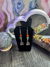 Image 3 of Leaf dangles with Rasta 