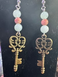 Image 2 of Pink and Light Blue Key Dangles 