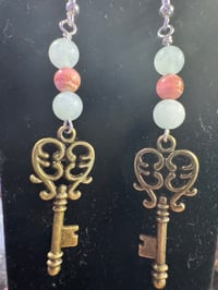 Image 3 of Pink and Light Blue Key Dangles 