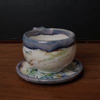 Image 2 of 6 oz. (175 ml) Marbled Porcelain Cup and Saucer 04202501