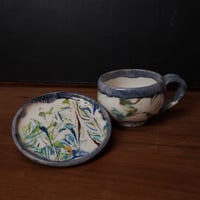 Image 4 of 6 oz. (175 ml) Marbled Porcelain Cup and Saucer 04202501