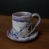 Image 1 of 6 oz. Marbled Porcelain Cup and Saucer 04202502