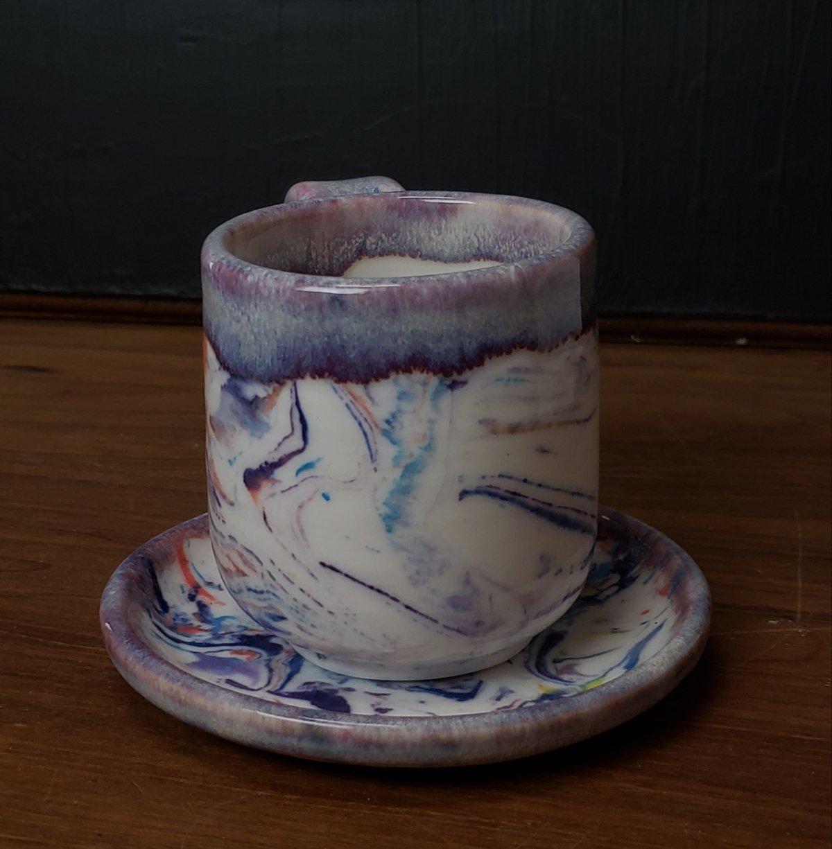 Image of 6 oz. Marbled Porcelain Cup and Saucer 04202502