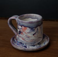 Image 3 of 6 oz. Marbled Porcelain Cup and Saucer 04202502