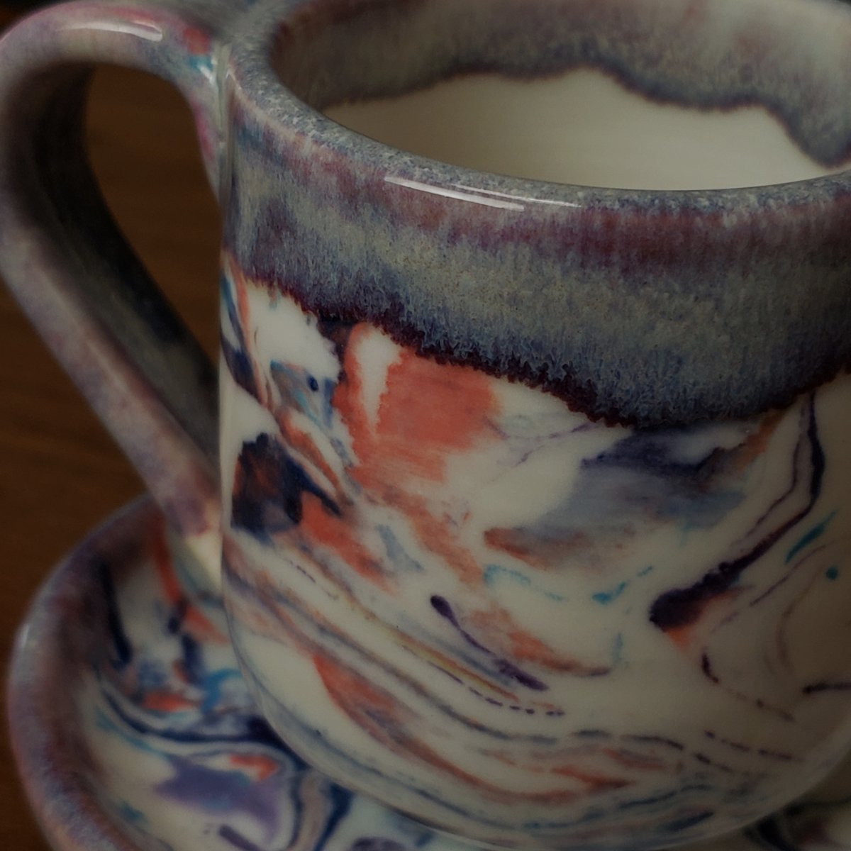 Image of 6 oz. Marbled Porcelain Cup and Saucer 04202502