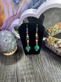 Image 3 of Long Green Dangle Earrings 
