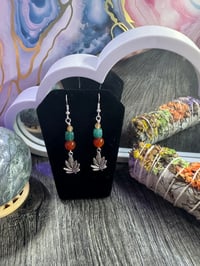 Image 2 of Rasta Themed Leaf Dangles